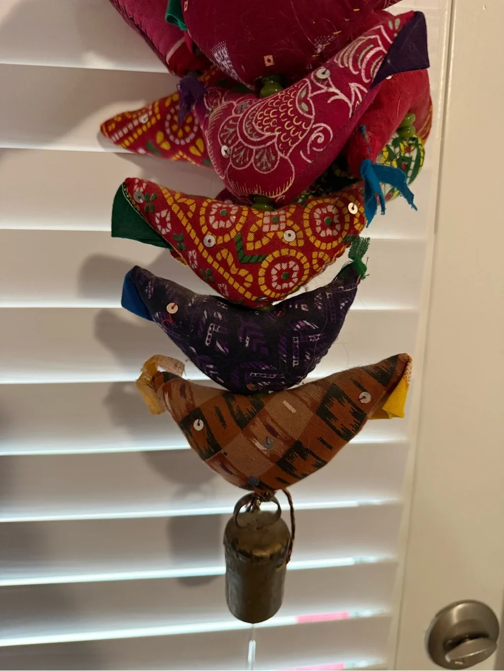 Handcrafted Hanging Bird Garland - Red Multicolor